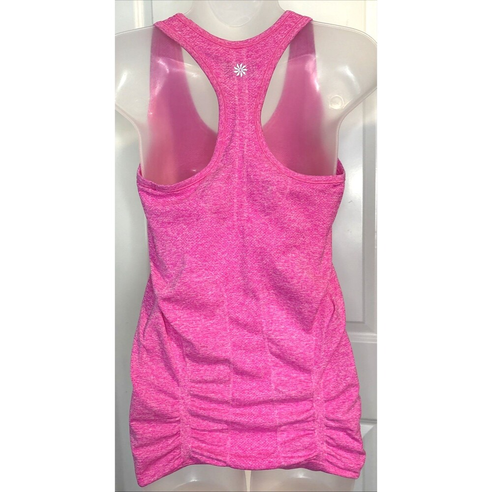 Athleta Medium Fastest Track Hot Pink Stretch Racerback Athletic Tank Top Gym - Picture 3 of 4
